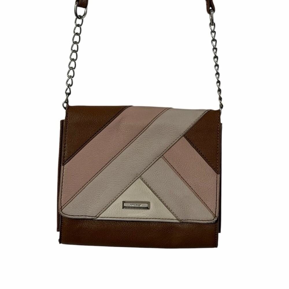 Nine West Y2K Colorblock Crossbody Bag Brown Blush Taupe